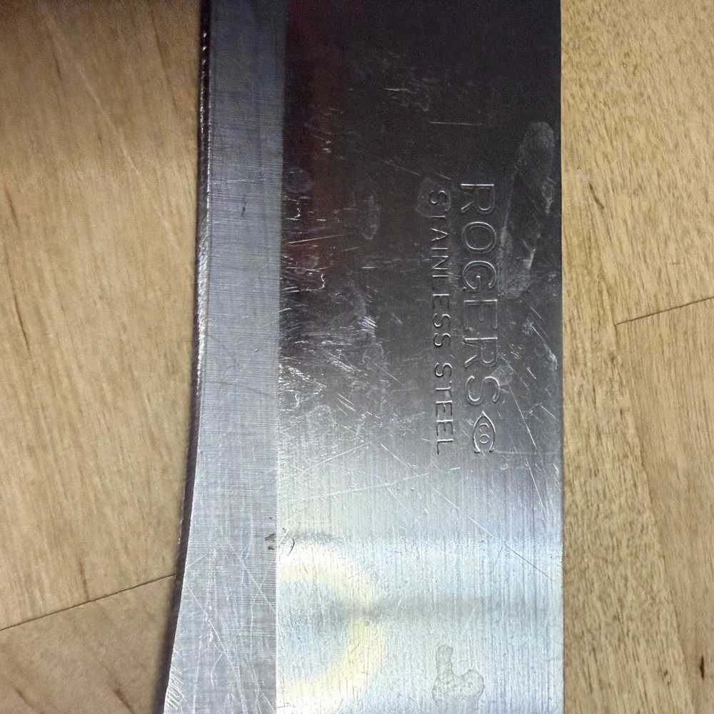 Vintage Maxam Steel Japan & Rogers Co Stainless Steel Wood Handle Knife